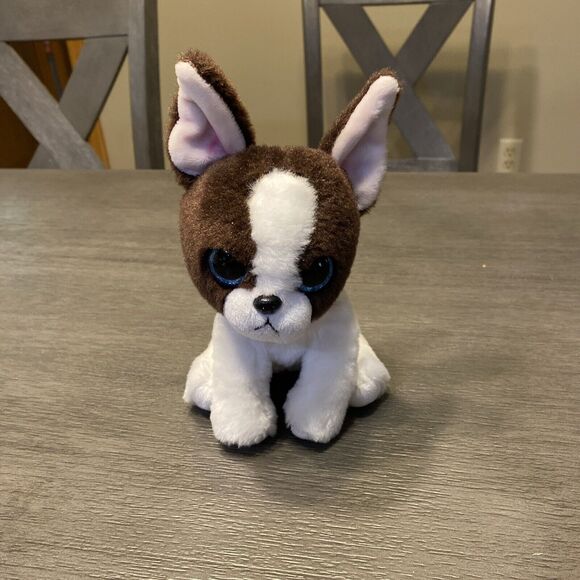 TY PORTIA Boston Terrier Puppy Dog 6” Stuffed Animal Toy VelveTy - Picture 1 of 7